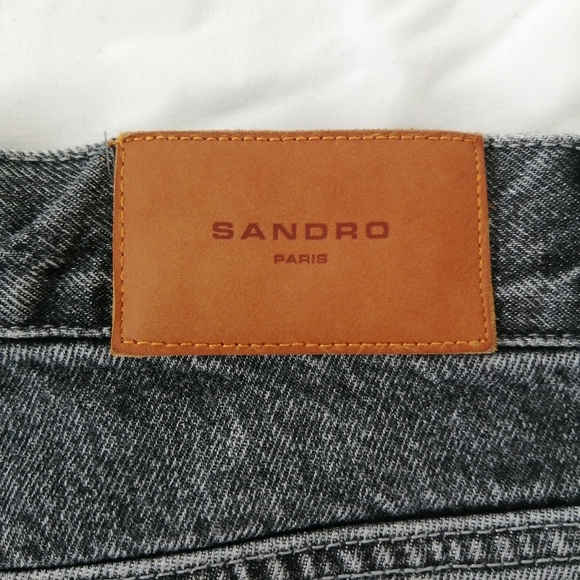 Sandro Slim Straight Leg Jeans Gray Wash Tailored 27" Inseam Size 32 - Picture 12 of 16